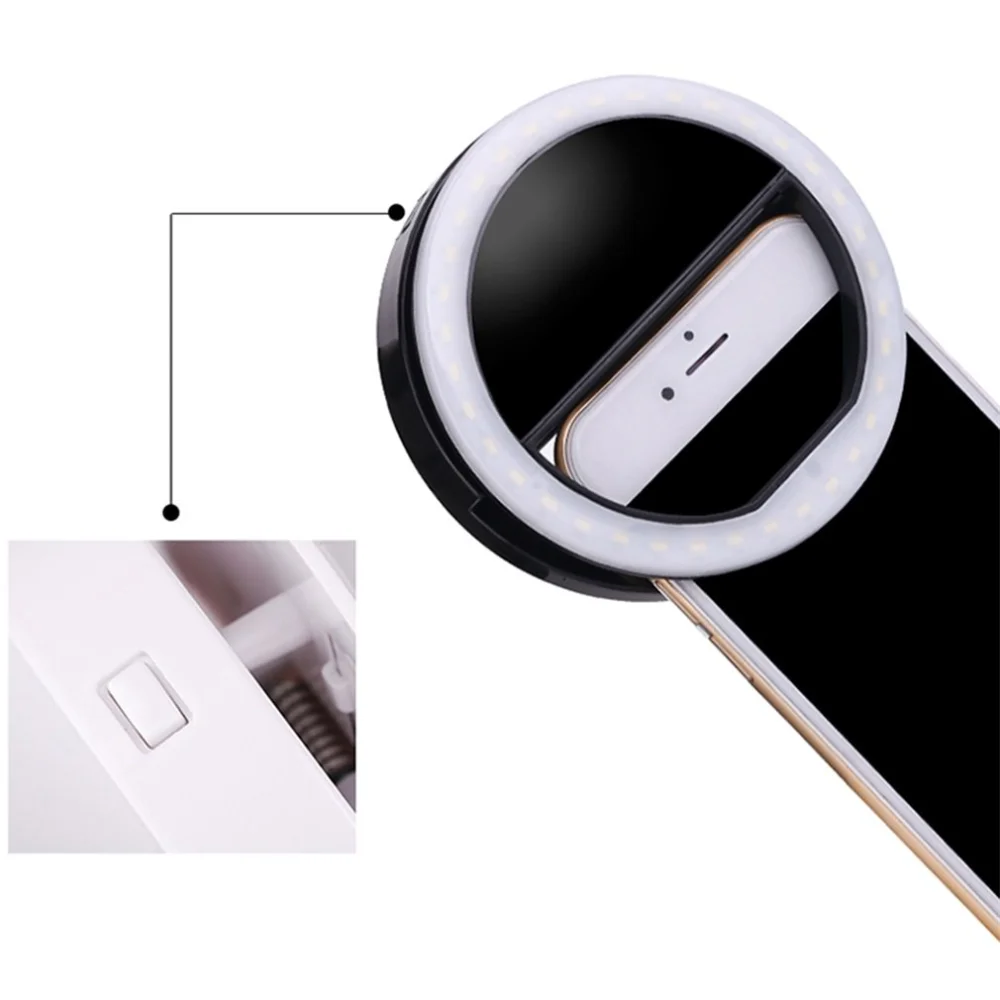 3 режима 36 светодиодный s мобильный телефон Selfie светильник клип-на светодиодный кольцевой светильник вспышка камера фотография телефон светильник для Iphone samsung