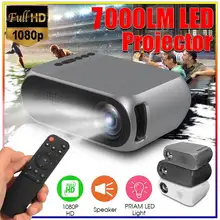 7000 люмен Мини светодиодный проектор 1080P Full HD для мультимедийного домашнего кинотеатра USB/SD/HDMI/VGA/AV/tv черный
