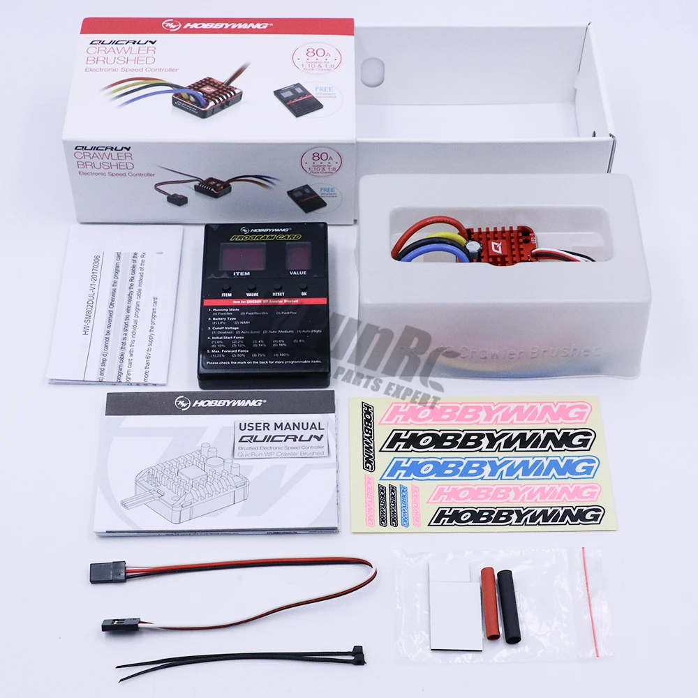 RC автомобиль QUICRUN 1080 80A водонепроницаемый матовый ESC Регулятор скорости с программной картой для RC Crawler Traxxas TRX4 Axial SCX10 90046