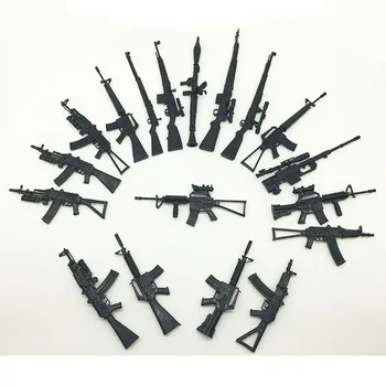 

1/6 Gun Model for 12" Action Figure Weapon Old Version Easy Assemble Black Gun Model Toy AK74 AK47 M16A1 RPG 18pcs To Choose