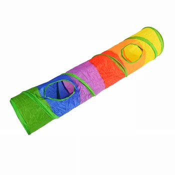 

PAPASGIX NEW Roblue Cat Tunnel Foldable Rolling Puzzle Multicolor Interactive Playing Toy Cat Tunnel with 2 Holes 1 Pcs
