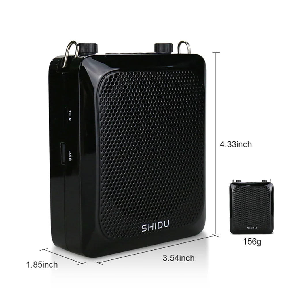SHIDU 25W Portable Wireless Voice Amplifier for Teacher Bluetooth Speaker with Microphone Echo AUX TF USB Flash Recording S28 stereo speakers