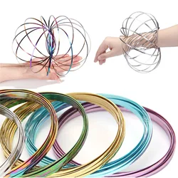 2021 Magic Bracelet Aniti-stress Magic Toroflux  Funny Flow Ring Kinetic Spring Toys  304 Stainless Steel Flow Color Rings Toys
