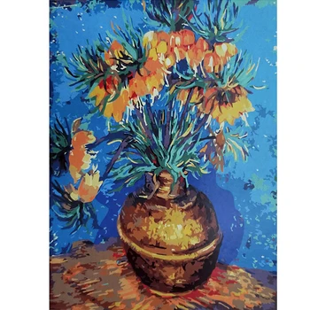 

Frameless Pictures Painting By Numbers DIY Digital Oil Painting On Canvas Decor Coloring By Numbers Van Gogh abstract vase