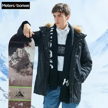 

Metersbonwe Men's Parkas Thick Down Jacket Outwear Medium Length Duck Down Coat Warm Climbing Parkas Clothes Snow Coat