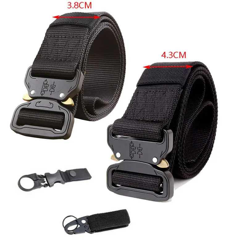 

Military Tactical Belt Metal Buckle Nylon Belt Heavy Duty Men Hunting Training Waist Belt Accessories Wide 4.3cm Adjustable