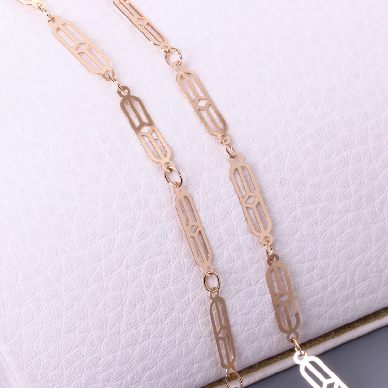 

DIY Chain Components New Flat Hollow-out Pattern Chain Gold Chain Necklace Components Elegant Chain for Women
