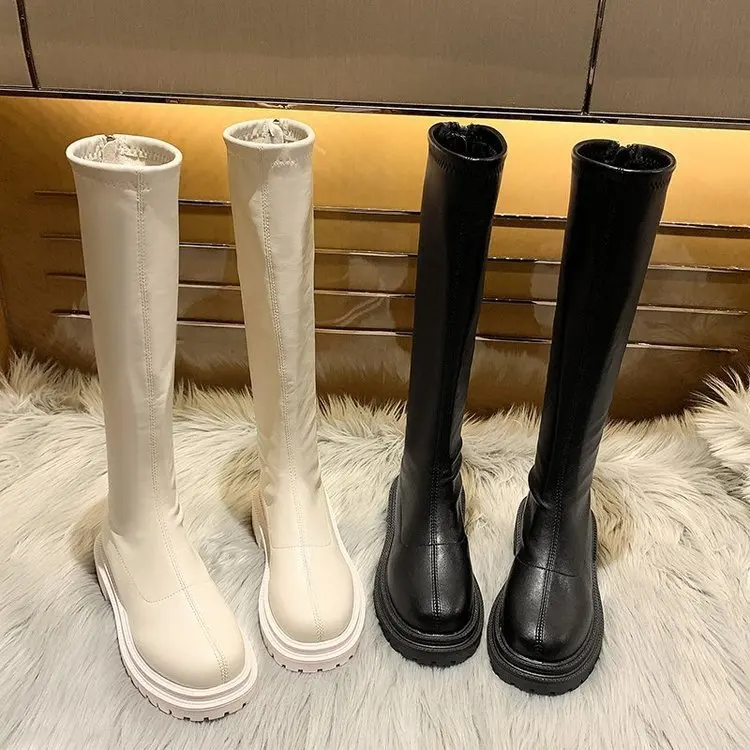 

Women's Boots 2020 New Style Bloggers Same Style But Knee Stretch Knight Boots Fashion Design Free Shipping