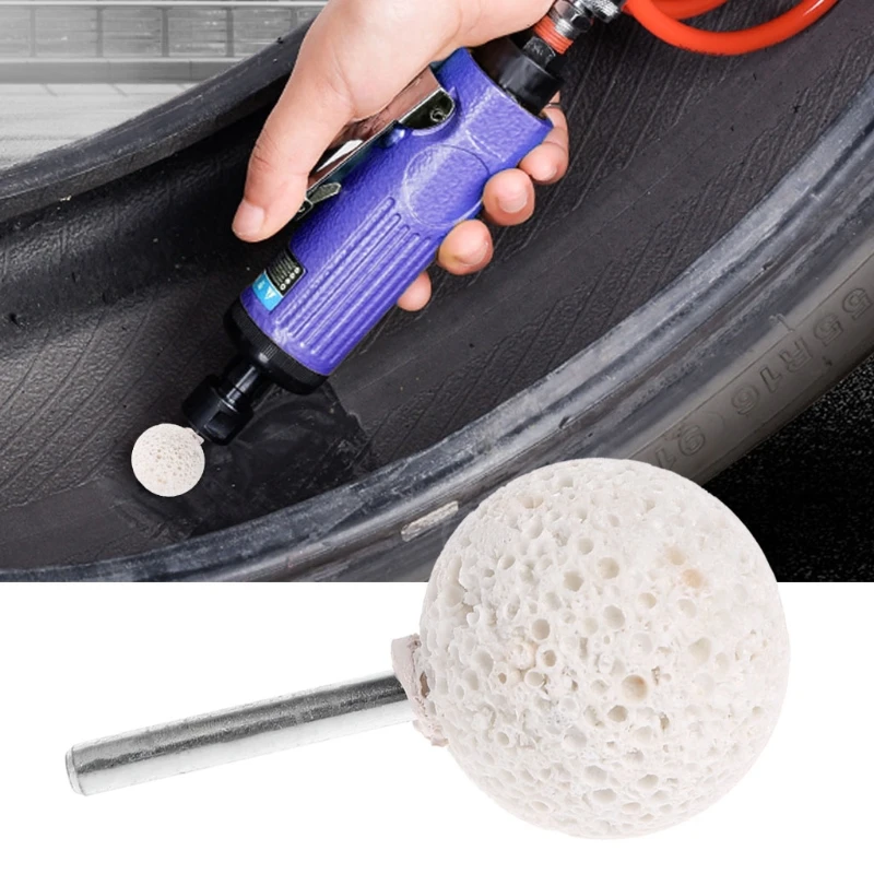 6*40mm Car Polishing Kit Tyre Grinding Head Rasp Puncture Brush Buffer Polishing With Handle Golf Ball Shank Tool Accessories simulation 1 1 face soft silicone mouth model nose 3d model tools puncture training jewelry display teaching tool accessories