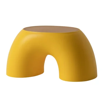

1Pc Annular Small Stool Simple Anti-slip Low Stool Shoes Wearing Stool Comfortable Stool for Home Office (Yellow)