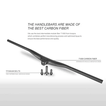 

236g T1000 Carbon fiber integrated MTB Bicycle Handlebar 20mm Riser 810mm Titanium screw mtb XC ENDURO
