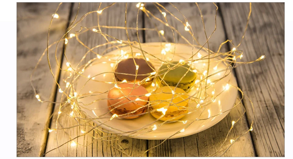 9 цветов светодиодный звездный свет гирлянда батарея свет ночник Сказочный микро светодиодный прозрачный серебряный линии для вечерние рождественские weddin