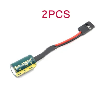 

2PCS 3300uF 16V Voltage Protector A3 Flight Control Receiver Large Capacitor w Plug for RC FPV Drone FUTABA