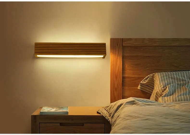 Креативный прикроватный деревянный настенный светильник в скандинавском стиле для спальни, 12 Вт, фойе, для учебы, фоновая лампа, зеркальный светильник для ванной комнаты, все бра, бра