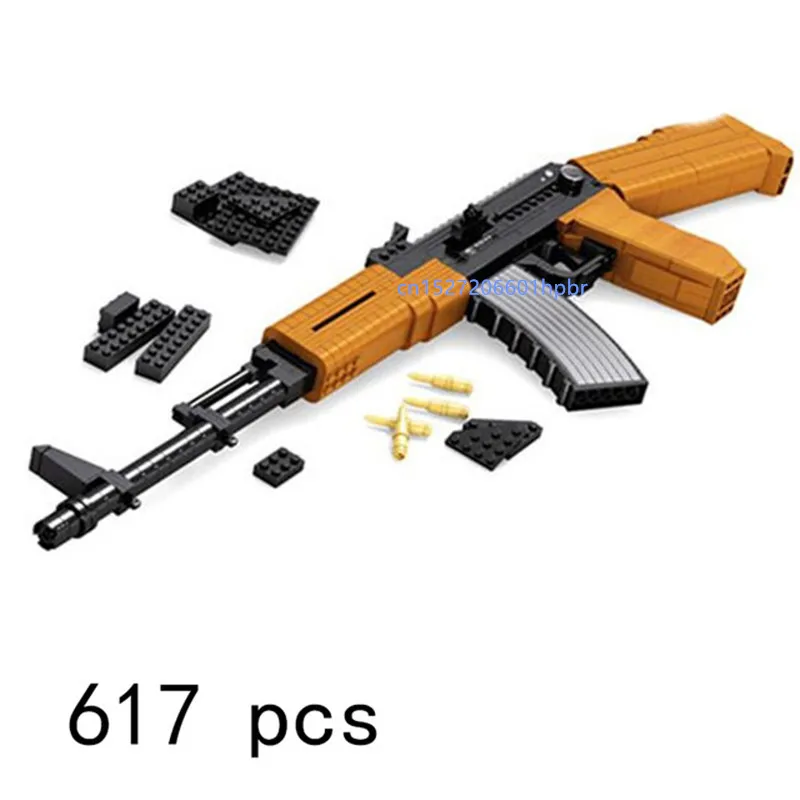 Супер оружие всемирно известный пистолет AK47 Модель Сборка кирпича строительные