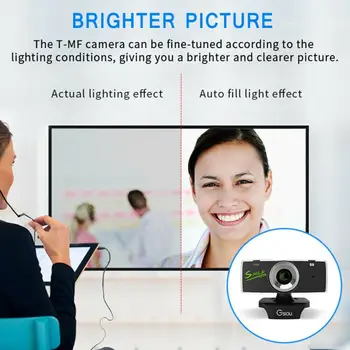 

HD Webcam Built-in Dual Mics Smart Web Camera USB Pro Stream Camera for Desktop Laptops PC Game Cam For OS Windows10/8
