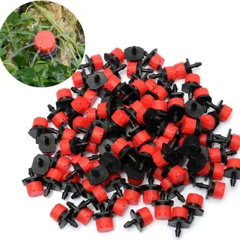 

100Pcs HOT 1/4 Inch Adjustable Micro Flow Dripper Drip Head Water Dropper Seedling Irrigation Fruit Tree Drip Irrigation Garden