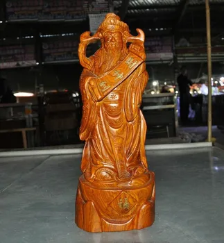 

wedding decoration Chinese Buddhism temple Boxwood Wood carving plutus God of wealth Buddha Statue