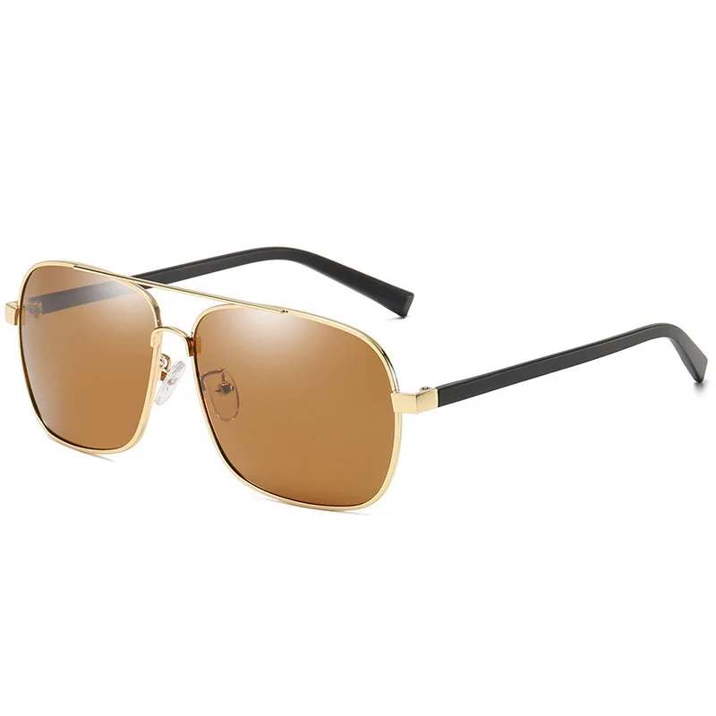Classic Anti-Glare Sunglasses Men Polarized Pilot Sun Glasses For Male Fishing Accessories Driving Goggles Gafas De Sol Hombres - Цвет линз: Gold Brown