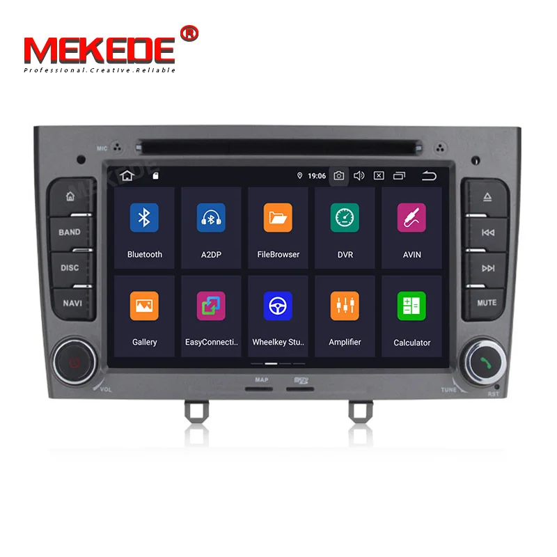 Discount MEKEDE 1024*600 Octa Core Android 9.0 4G RAM 64GROM Multimedia Car dvd Player For Peugeot 308 408 with wifi radio GPS BT RDS 4