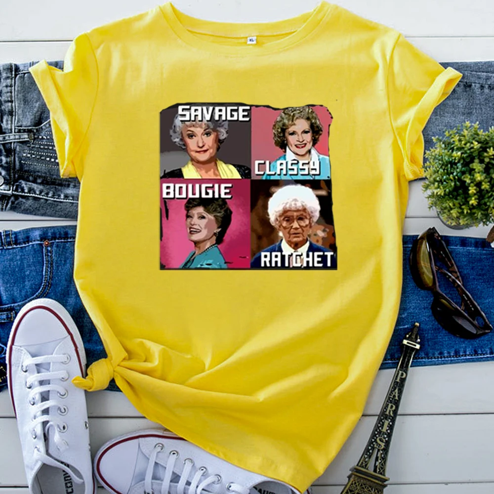 Tshirt Cartoon Funny Savage Printing Women T Shirts Fashion Gothic T-Shirts For Women'S Casual Vintage Short Sleeve Clothing