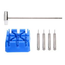 6 шт. набор инструментов для снятия браслета для часов с контактным звеном Держатель ремешка для часов+ штыревой перфоратор+ набор для снятия молотка Комбинированные Инструменты для регулировки ремешка для часов