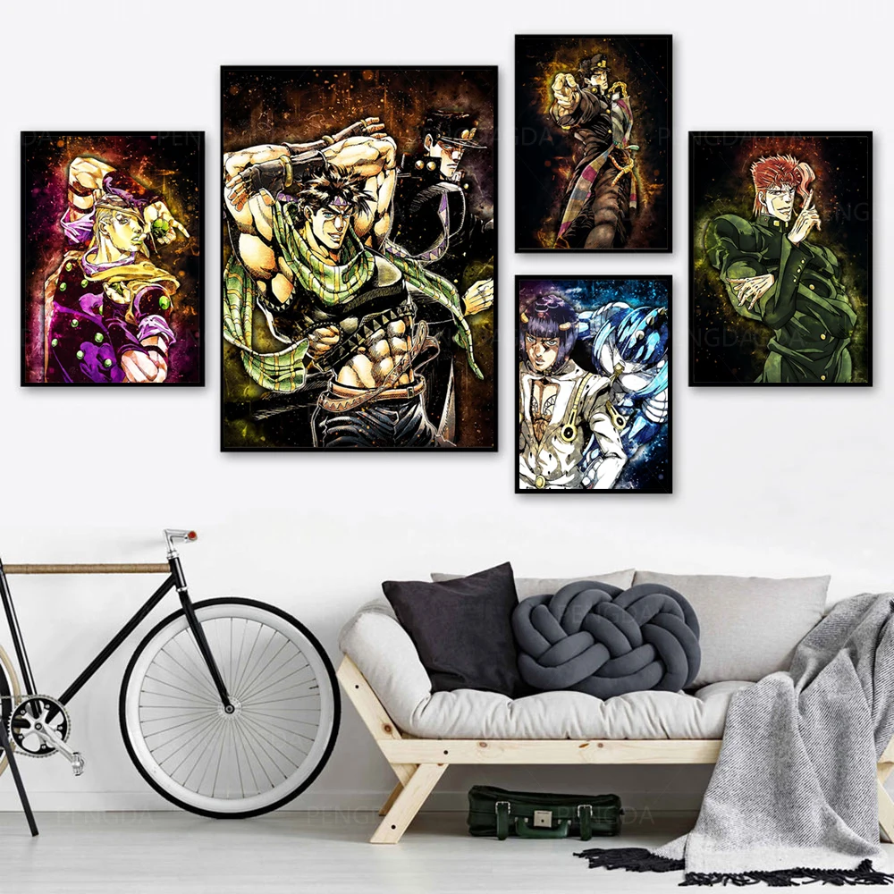 

Prints Posters Home Decoration Cartoon Canvas Animation Painting Wall Artwork Character Modern Bedroom Cuadros Modular Pictures