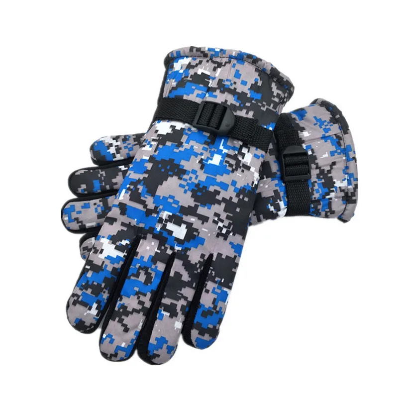 

Sparsil Men Winter Cotton Thick Gloves Camouflage Plus Velvet Women Men Mittens Ajustable Warm Windproof Driving Gloves Unisex