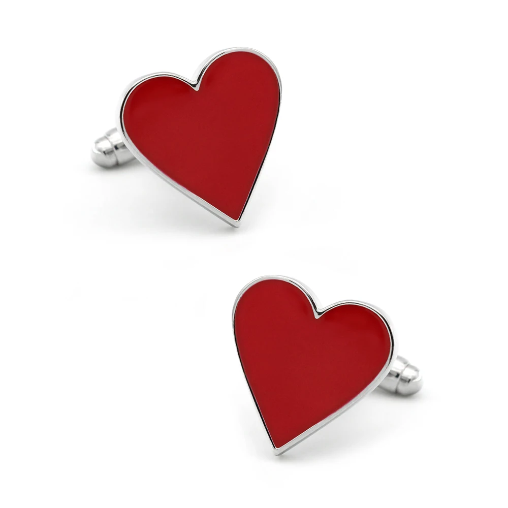 Lover Gift Design Heart Cufflinks For Men Quality Brass Material Red Color Cuff Links Wholesale&ampretail | Украшения и