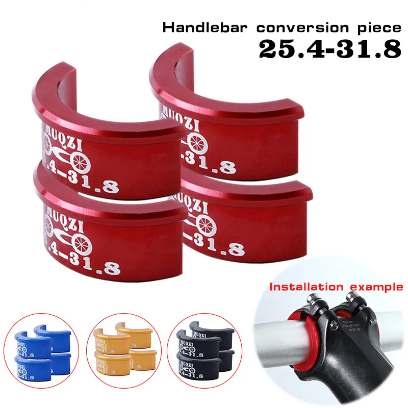 Aluminium Alloy Bicycle Handlebar Adaptor Shim 25.4mm 31.8mm Colored Mountain MTB Road Bike Handle Bar Adapter Reduction Sleeve | Спорт и