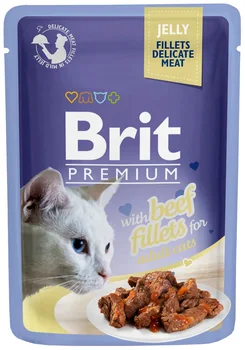 

BRIT BRIT PREMIUM CAT JELLY BEEF FILLETS for adult cats slices of beef fillet in jelly 85g