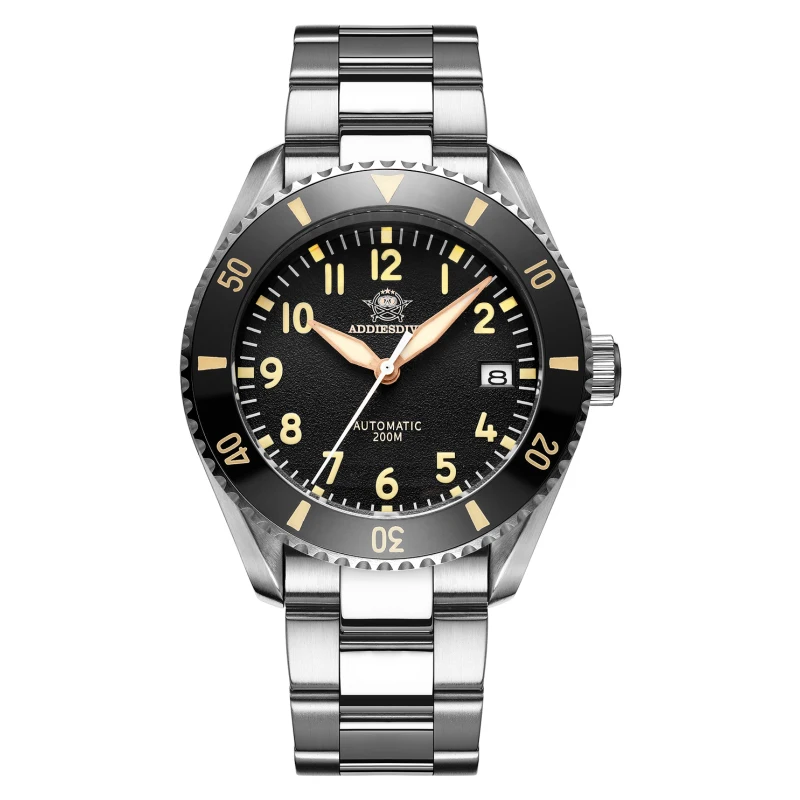Addies Dive NH35 Automatic Watch One-way Rotating Ceramic Ring 316L Stainless Steel Watch Sapphire Crystal 200m Waterproof Watch 