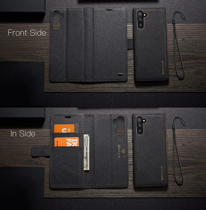WHATIF чехол для samsung Galaxy S10 S9 S8 Note10 Plus Note 10 9 8 откидная крышка съемная крафт-бумага кожаный бумажник чехол