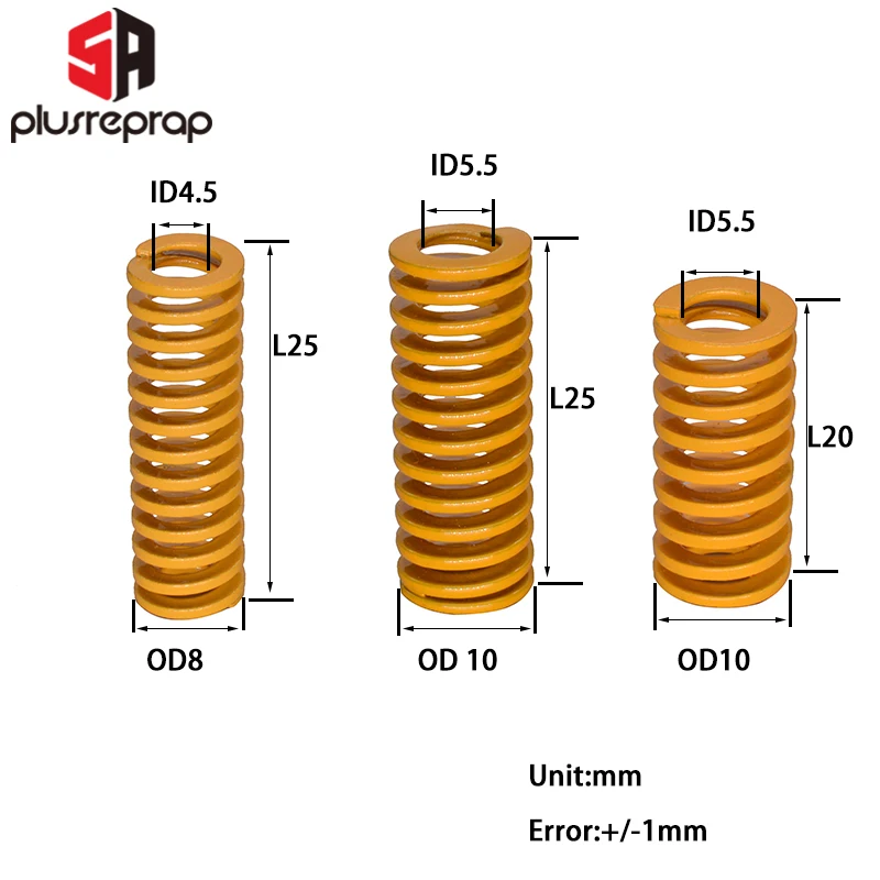 Uxcell 3D Printer Heated Bed Springs – 16-Pack Yellow Light Load Compression Springs (25mm) - View #8