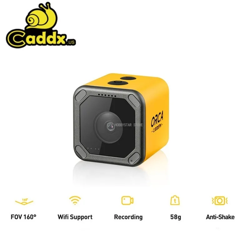 

Caddx Orca 4K HD Recording Mini FPV Camera FOV 160 Degree WiFi Anti-Shake DVR Action Sport Camera for Outdoor RC Racing Drone