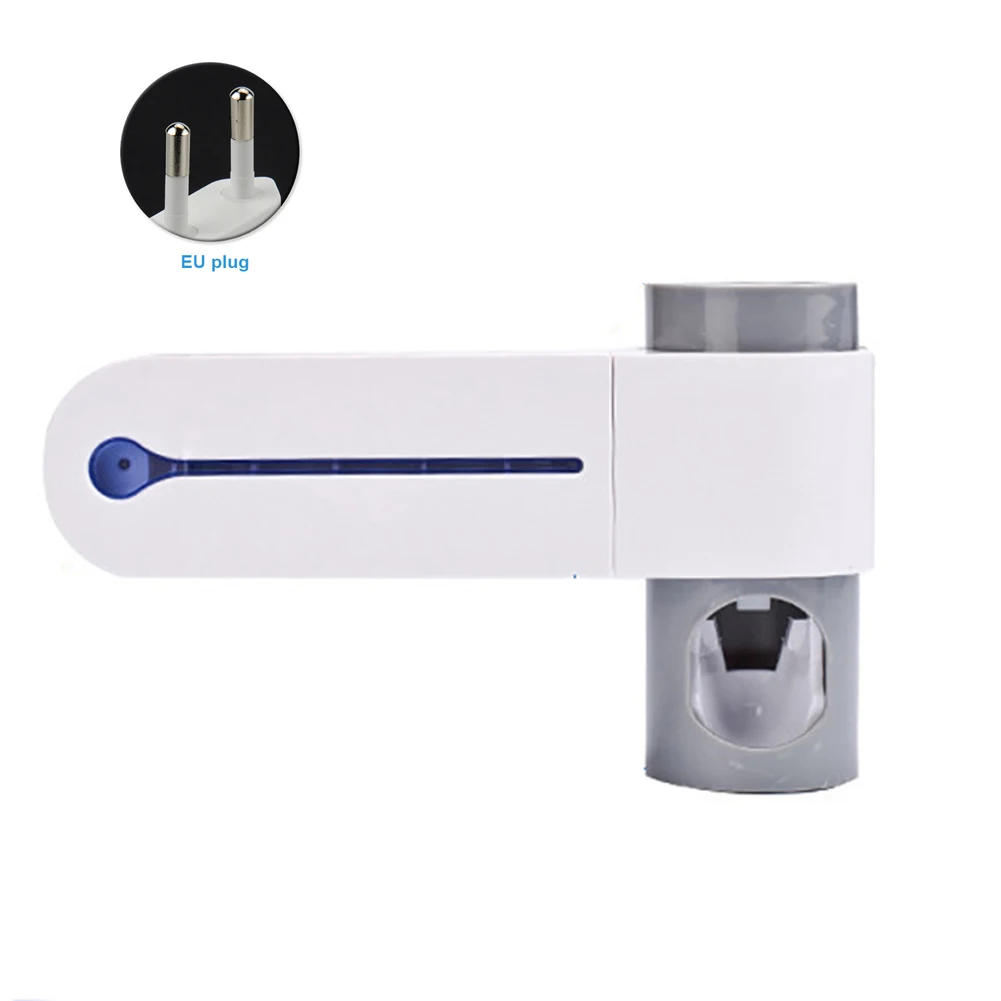

Toothpaste Dispenser Automatic Plug In Hotel UV Sterilizer Multifunction Toothbrush Holder Home Clean Bathroom Self Adhesive