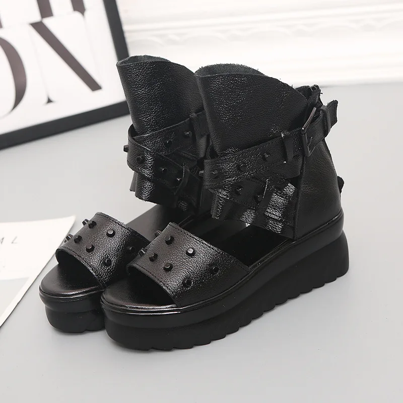 

2019 Summer New Style Casual Open Toe Flat Sandals Women's Large Size Exchange Bandage Cloth Low-cut Shoes