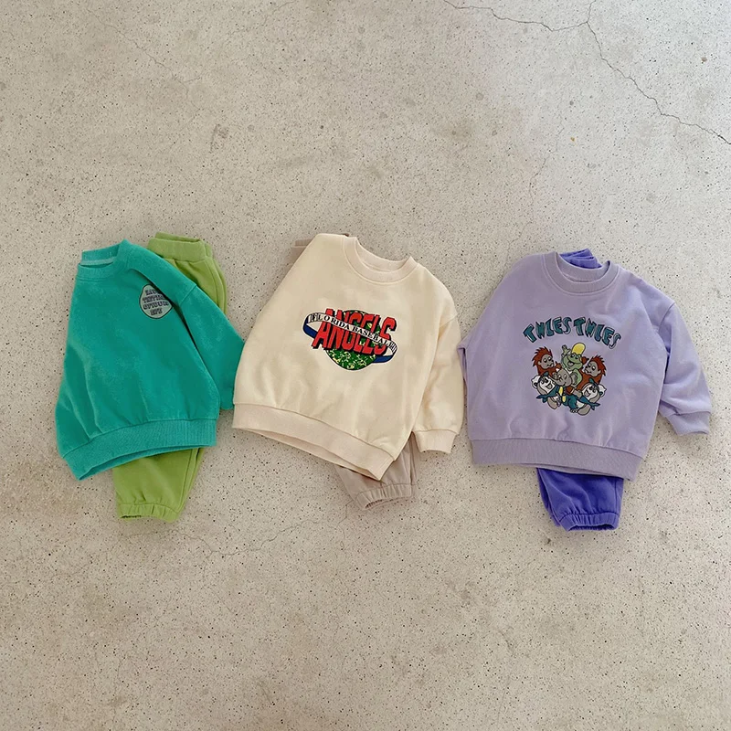 MILANCEL 2022 New Baby Clothes Toddler Boys Hoodies and Pants 2 Pcs Girls Sports Suits  Korean Style Infant Outfit baby floral clothing set