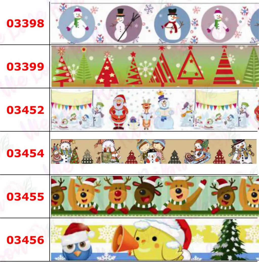 

16mm-75mm Christmas Series Cartoon Elk Stockings Snowman Printed Grosgrain/Foe Ribbon DIY Hair Bowknots Party Decor 50yards/roll