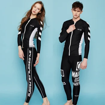 

Mens Rashguards for Women Swimsuit Long Sleeve Shirt Pants Shorts Couples Beach Wear Sportsuits White Black Patchwork Wetsuit