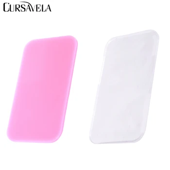

CURSAVELA Reuseable Rectangle/Round Individual Eye Lashes Pads Pallet Eyelash Extension False Eyelash Holder (Clear and Pink)