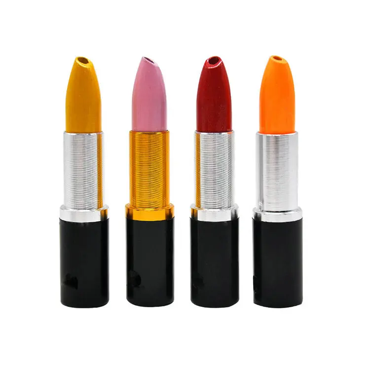 

New Design Lipstick Smoking Pipe Metal Smoking Pipe weed accessoriespipas para fumar tabacco pipe Christams Gift Grinder