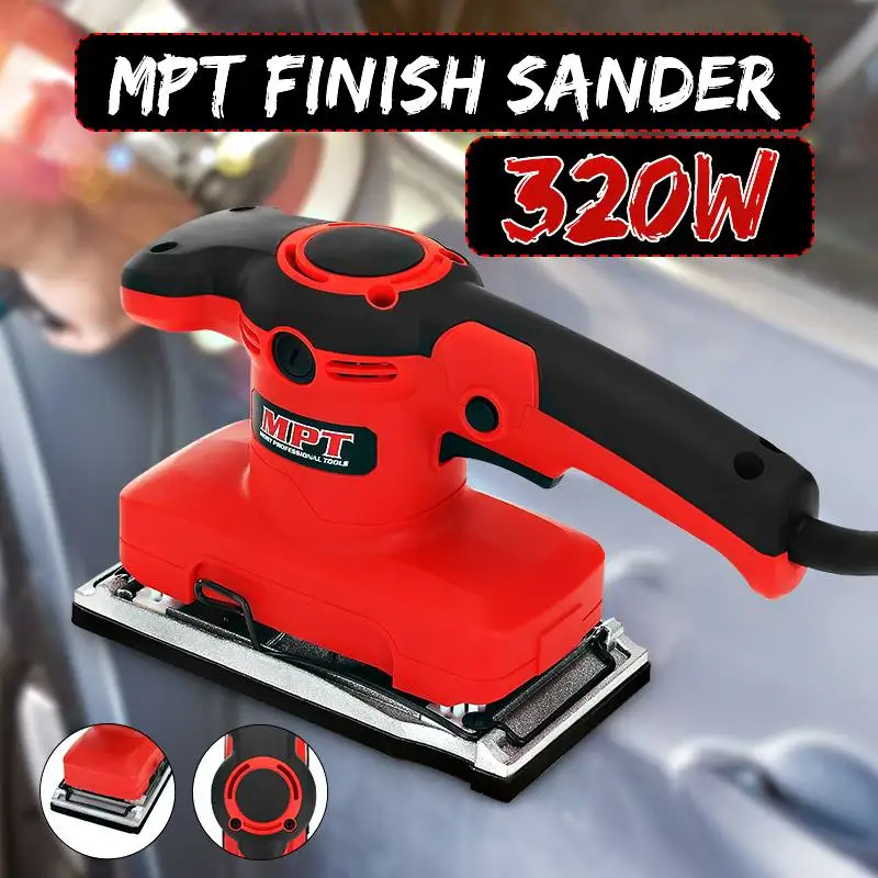 

New Arrival 2019 MPT 220V-240V 320W 14000rpm Electric Hand Tools Held Sander Finish Sander Electric Woodworking Polisher EU Plug