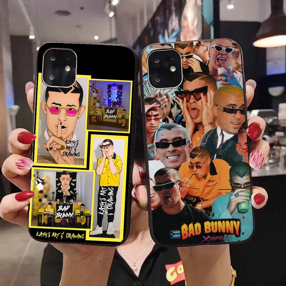 Чехол Bad Bunny El Conejo Malo для iphone 11 Pro XS Max XR X 7 8 6 6S Plus 5 5S SE Черная мягкая сумка чехол