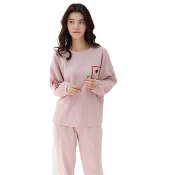 

Pajamas women's home service suits Sweet and lovely style long-sleeved trousers 2020 new cotton fashion suits