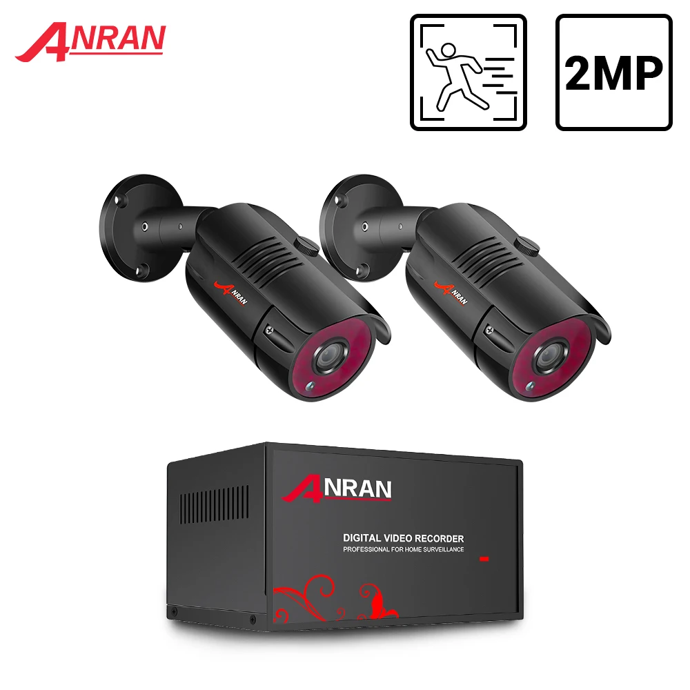 Система видеонаблюдения ANRAN 2 канала 1080P стандартная камера H.265 DVR система