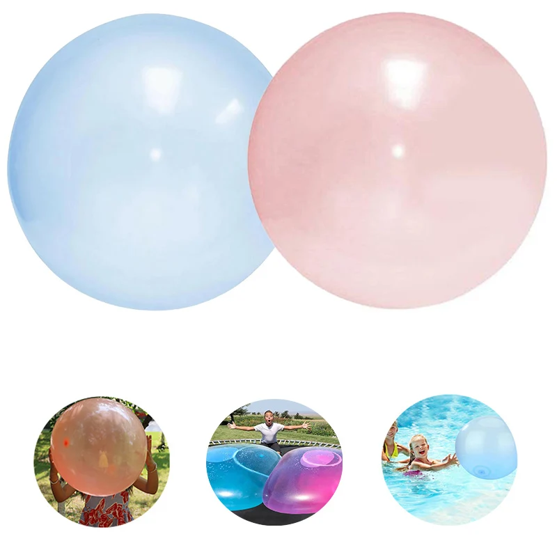 Inflatable Oversized TPR Ball Inflatable Bumper Balls Resistant Bubble Ball For Children Outdoor Swimming Pool Window-pick Transparent Beach Bubble Toy 