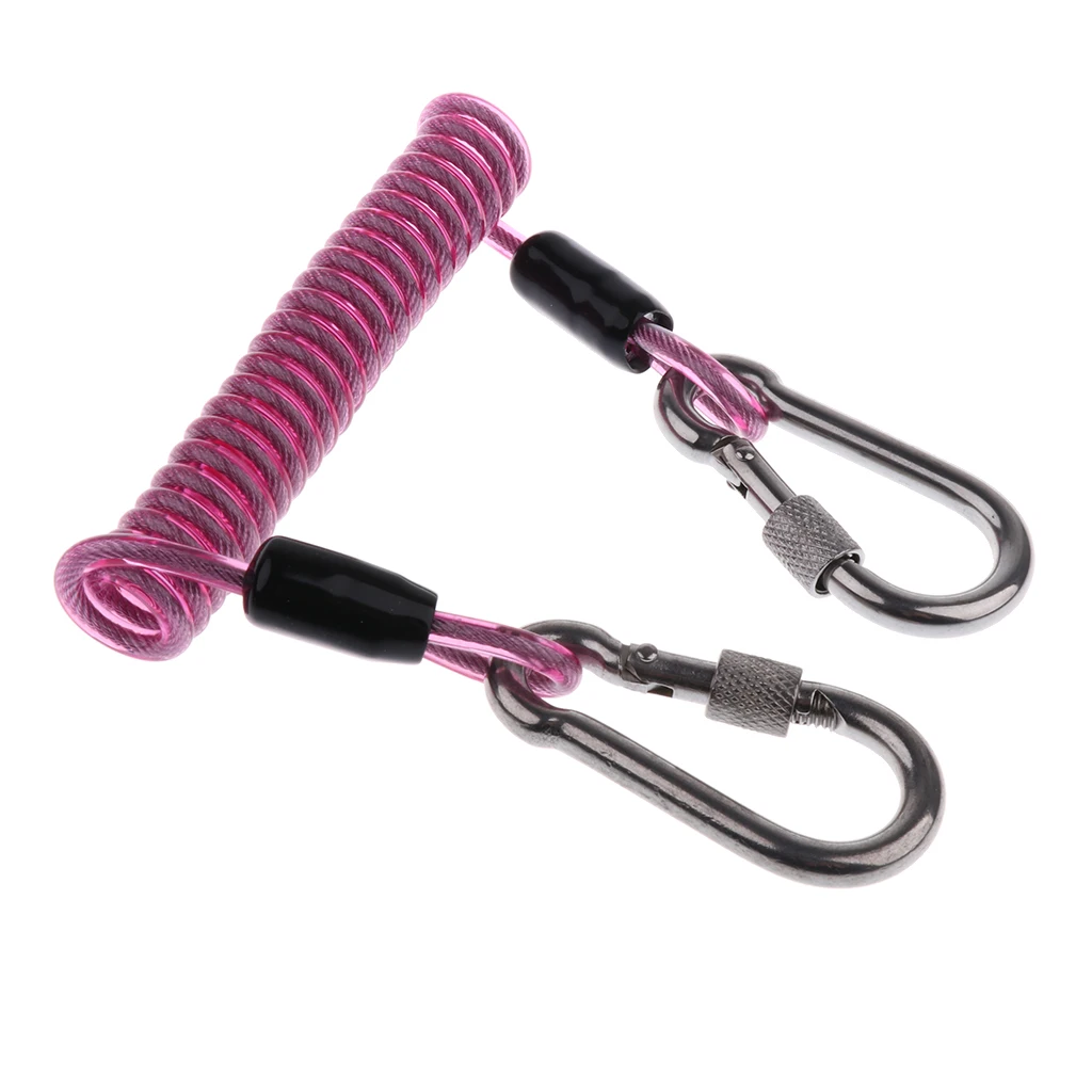 Stainless Steel Spiral Coil Lanyard Scuba Diving Underwater Emergency Carabiner Accessories - Choice of Color