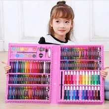 

New 168PC Paintbrush Crayon Painting Set Children's School Supplies Watercolor Pen Art Set Water Oil Pastel Crayons for Kids