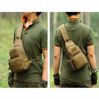 

Jungle Travel Camouflage Military Nylon One Shoulder Backpack Zipper Chest Packs Men Trekking Bag